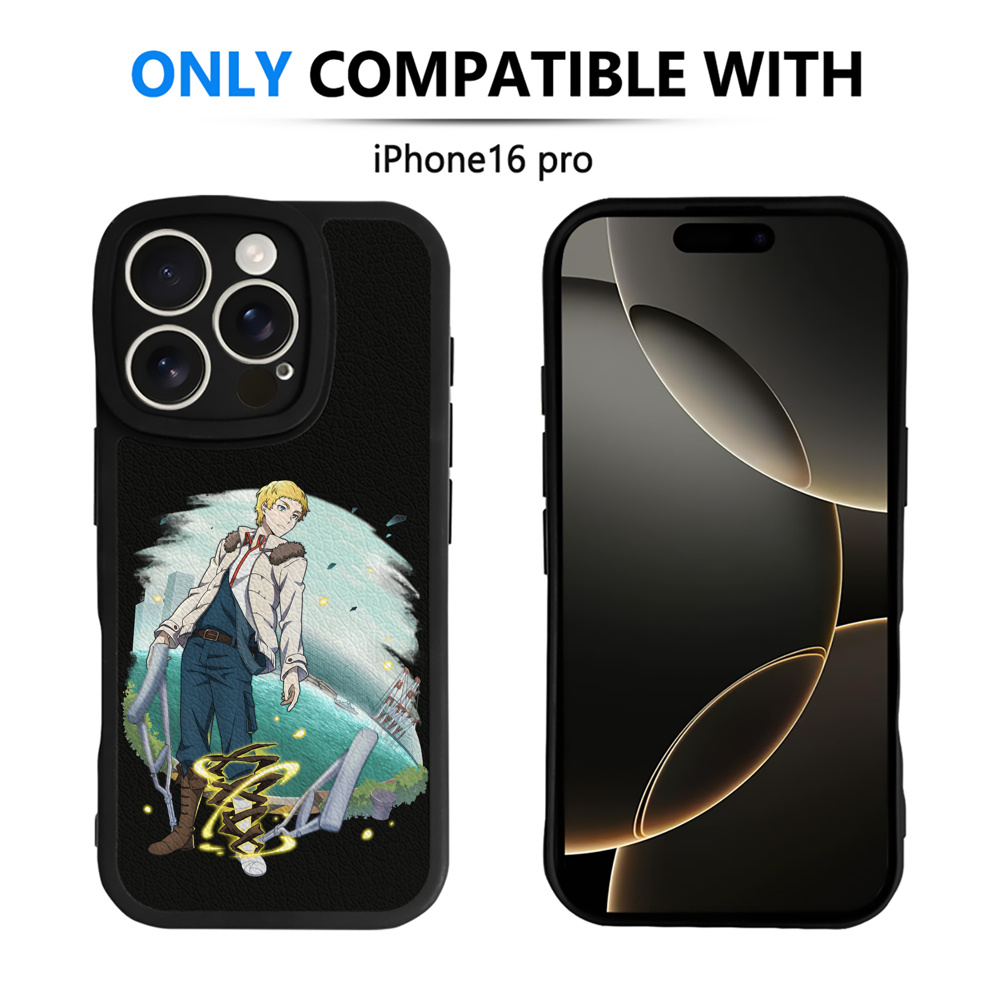 （画像用） 文豪ストレイドッグス Bungo Stray Dogs 【iPhone 16シリーズ対応】シリコンスマホケース（レザー調） 材質：シリコン